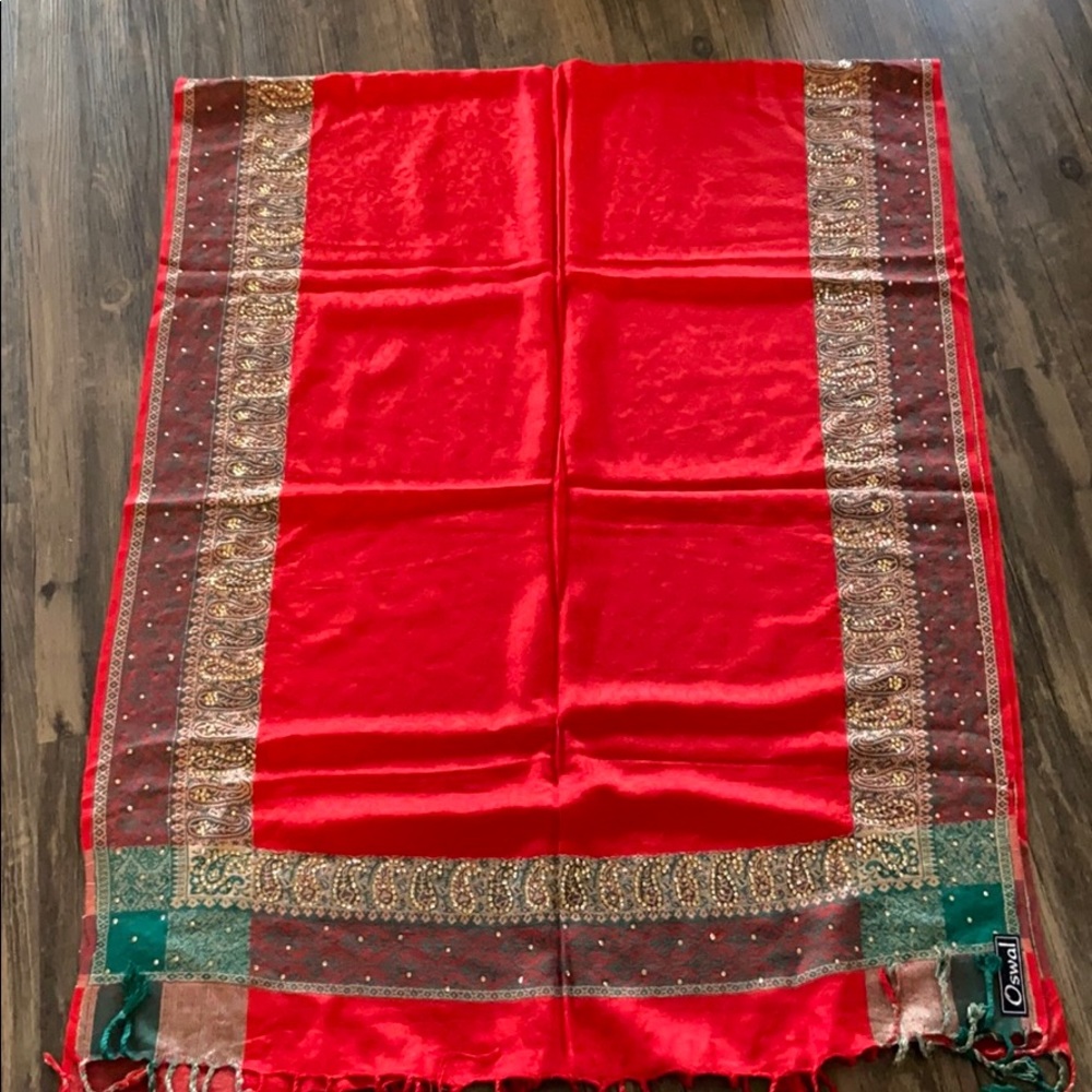 Bright Red Shawl